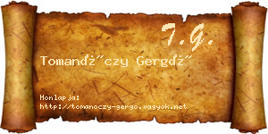 Tomanóczy Gergő névjegykártya