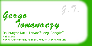 gergo tomanoczy business card